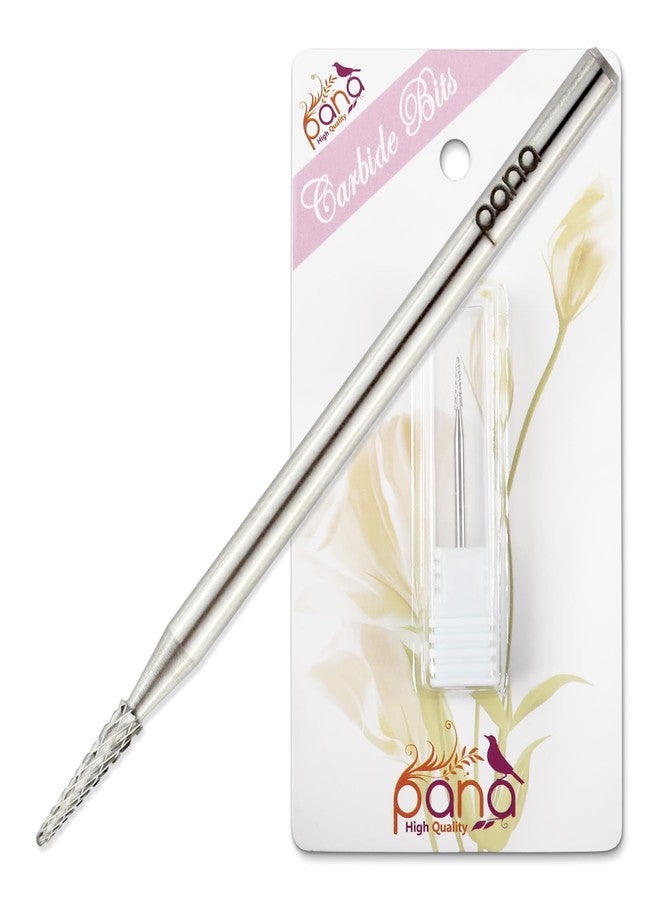 PANA 3/32" Carbide Cuticle Nail Drill Bit for Cuticle Cleaning, Dead Skin Removal, Gel Polish & Acrylic Removal, Under Nail Cleaner, Nail Salon, Manicure Tools (Sharp Point - Silver, Medium) - Image 1